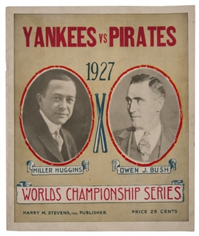 1927 Yankees vs Pirates World Series Program